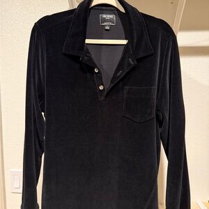 Todd Snyder Black Velvet Button Down Shirt